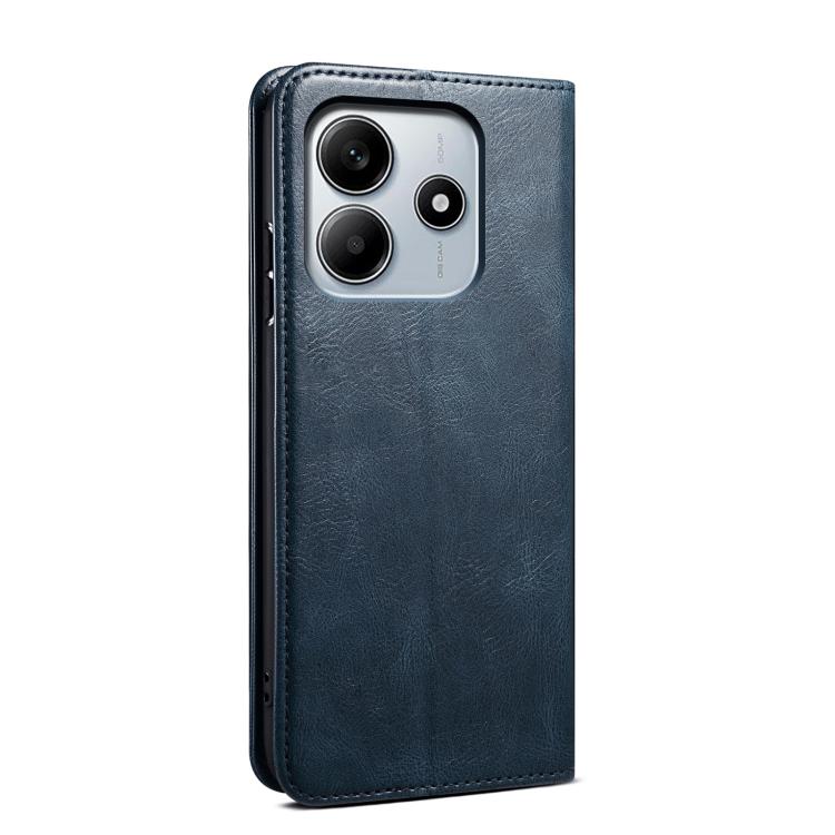 For Redmi Note 14 4G Global 163.25mm Oil Wax Crazy Horse Texture Leather Phone Case