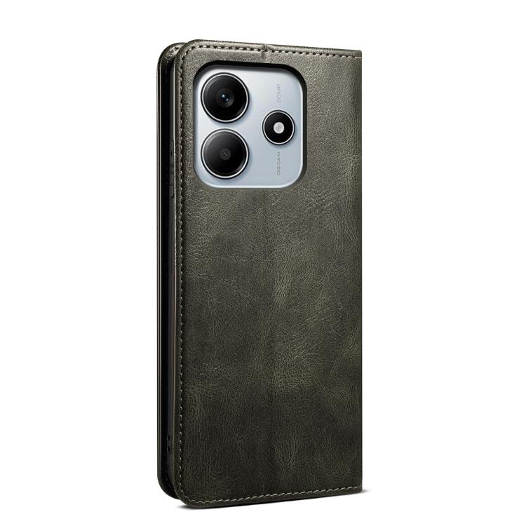For Redmi Note 14 4G Global 163.25mm Oil Wax Crazy Horse Texture Leather Phone Case