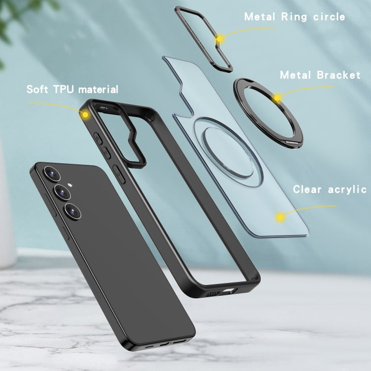 For Samsung Galaxy S24+ 5G Wing Series MagSafe Magnetic Ring Holder Phone Case