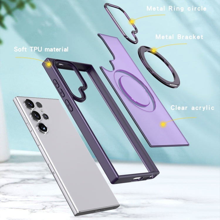 For Samsung Galaxy S23 Ultra 5G Wing Series MagSafe Magnetic Ring Holder Phone Case
