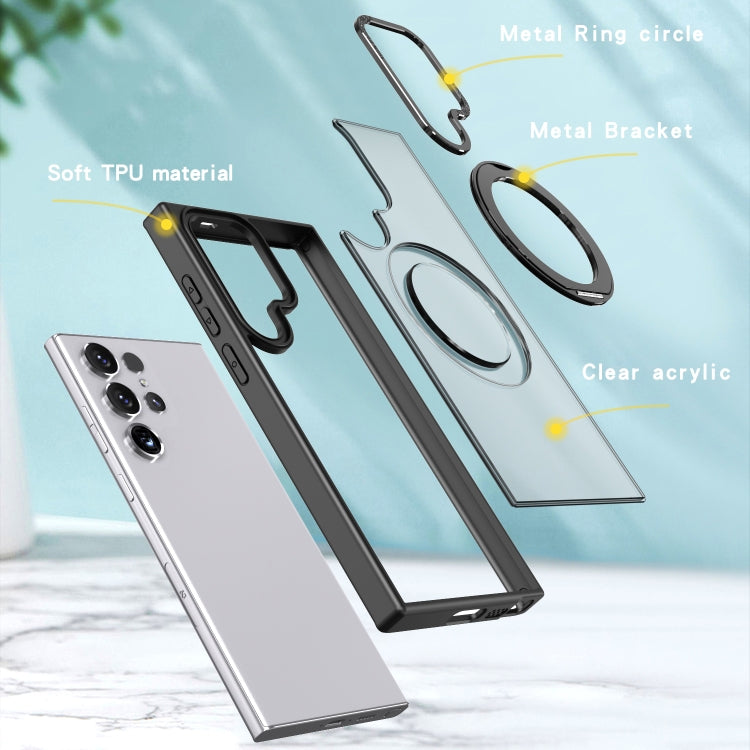 For Samsung Galaxy S22 Ultra 5G Wing Series MagSafe Magnetic Ring Holder Phone Case