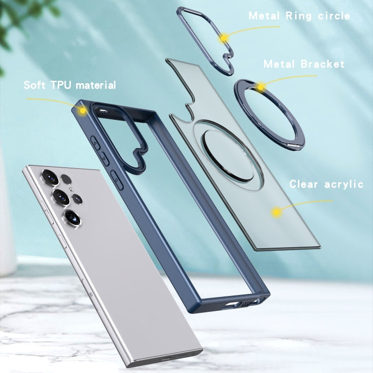 For Samsung Galaxy S22 Ultra 5G Wing Series MagSafe Magnetic Ring Holder Phone Case