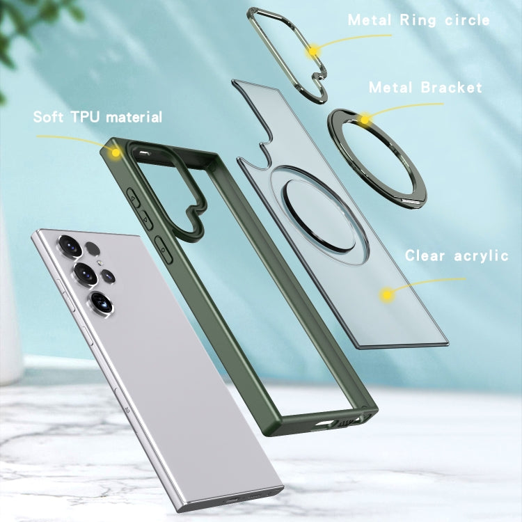 For Samsung Galaxy S22 Ultra 5G Wing Series MagSafe Magnetic Ring Holder Phone Case