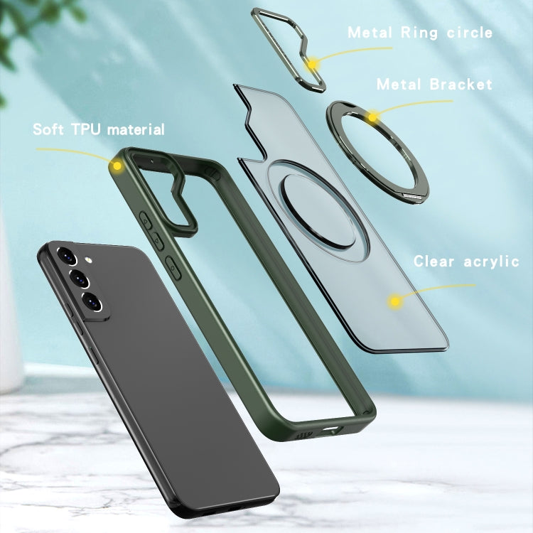 For Samsung Galaxy S22+ 5G Wing Series MagSafe Magnetic Ring Holder Phone Case