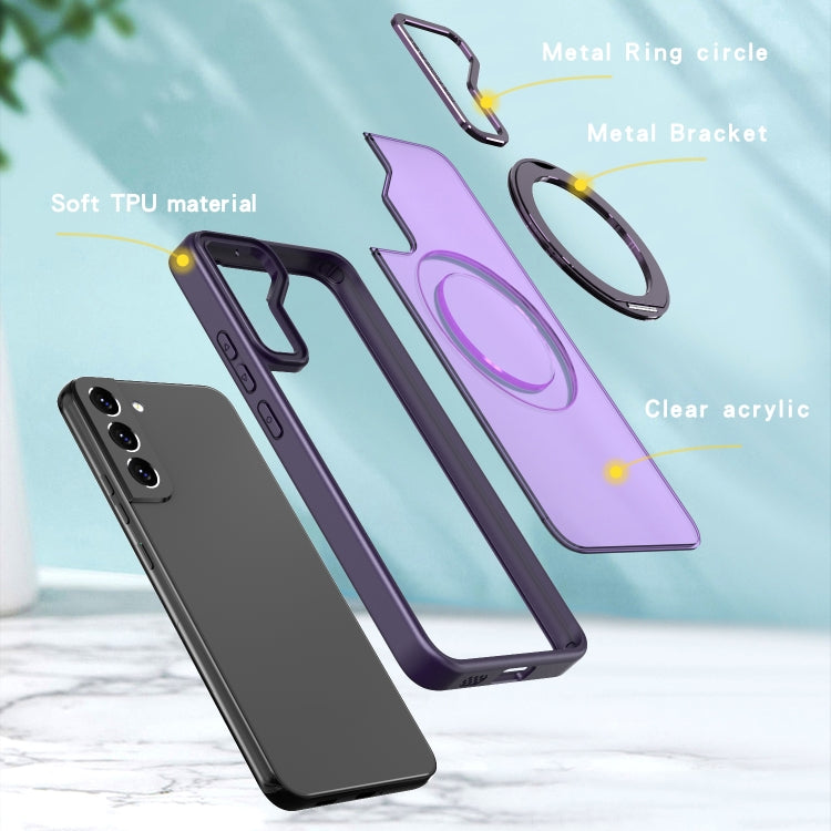 For Samsung Galaxy S22+ 5G Wing Series MagSafe Magnetic Ring Holder Phone Case