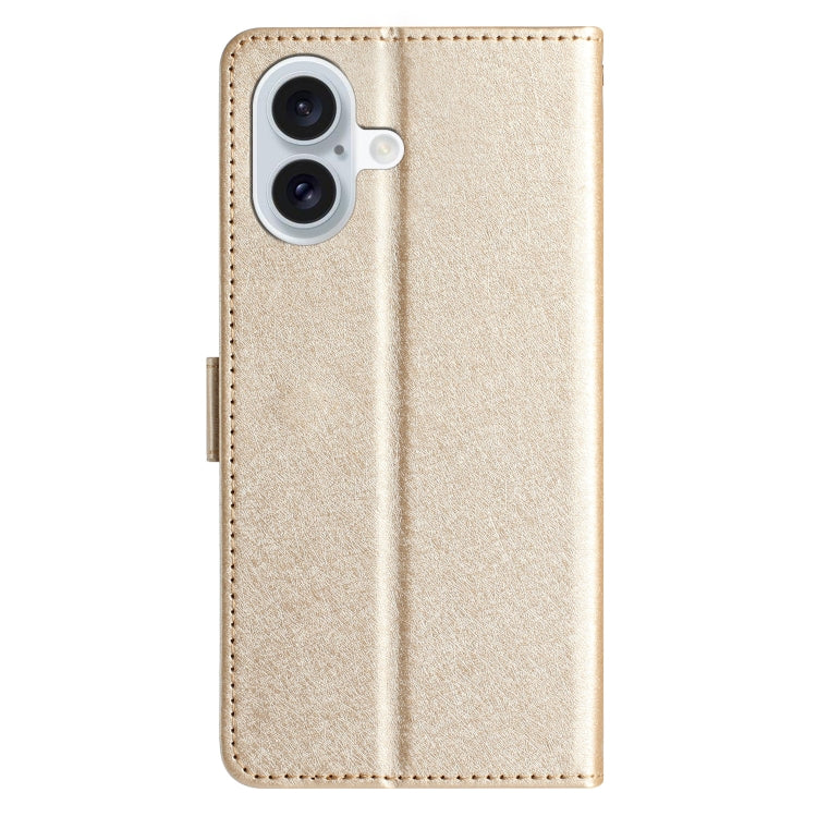 For iPhone 16 Silk Texture Horizontal Flip Leather Phone Case