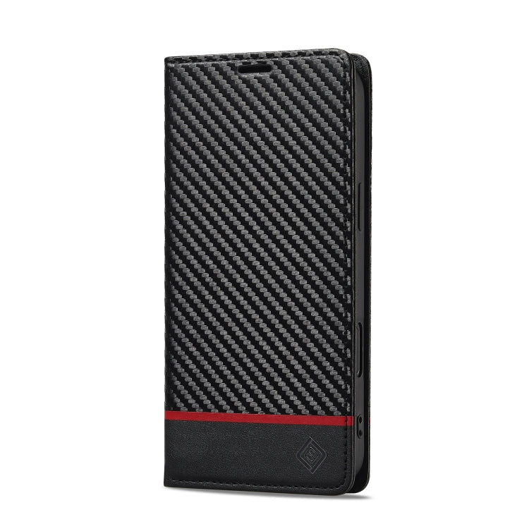 For iPhone 16 Plus LC.IMEEKE Carbon Fiber Leather Phone Case