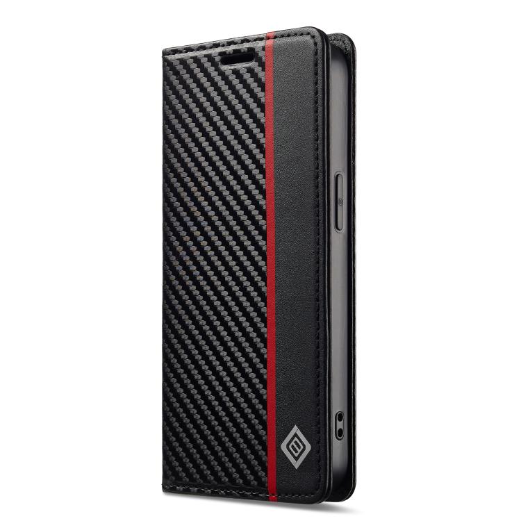 For iPhone 17e / 16e LC.IMEEKE Carbon Fiber Leather Phone Case