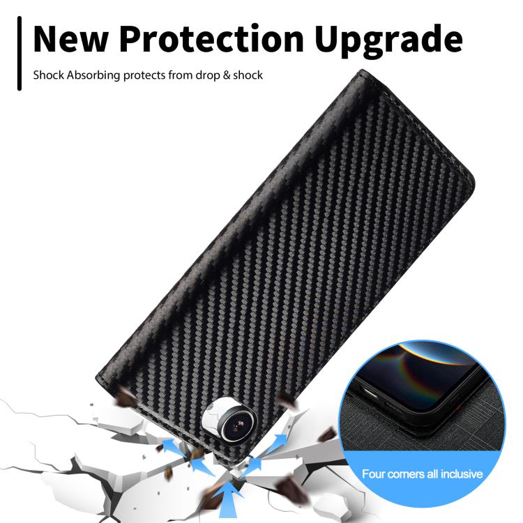 For iPhone 17e / 16e LC.IMEEKE Carbon Fiber Leather Phone Case