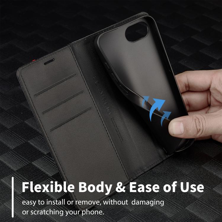 For iPhone 17e / 16e LC.IMEEKE Carbon Fiber Leather Phone Case