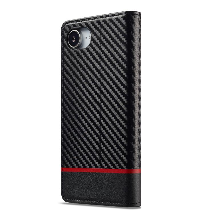 For iPhone 17e / 16e LC.IMEEKE Carbon Fiber Leather Phone Case