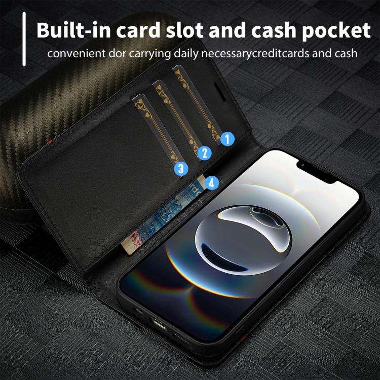For iPhone 17e / 16e LC.IMEEKE Carbon Fiber Leather Phone Case
