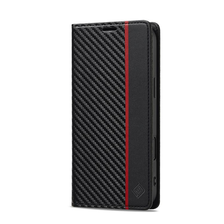 For iPhone 17 LC.IMEEKE Carbon Fiber Leather Phone Case