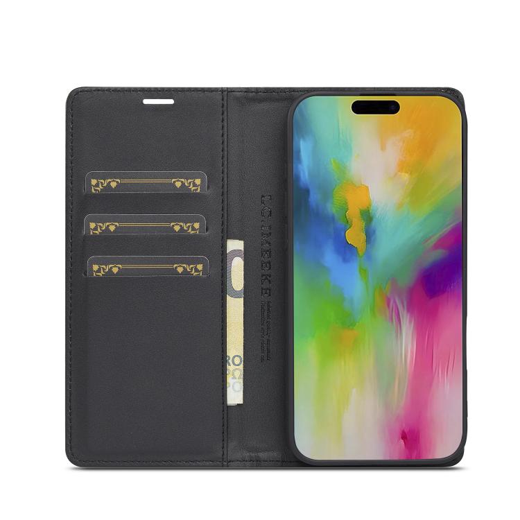 For iPhone 17 LC.IMEEKE Carbon Fiber Leather Phone Case
