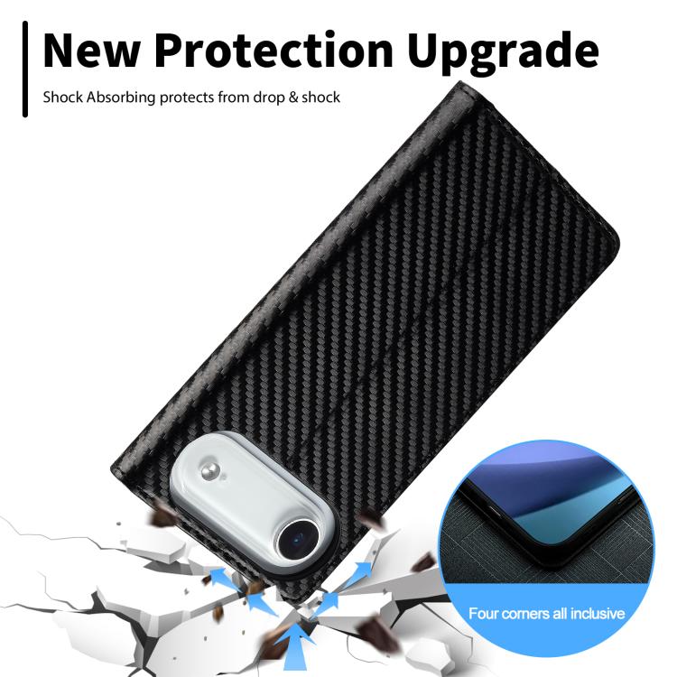 For iPhone Air LC.IMEEKE Carbon Fiber Leather Phone Case