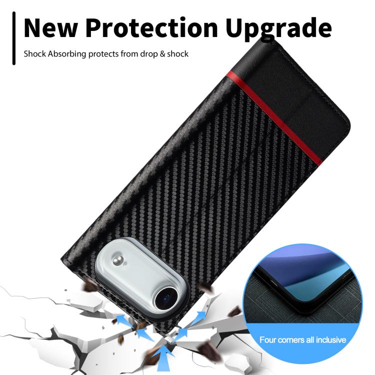 For iPhone Air LC.IMEEKE Carbon Fiber Leather Phone Case