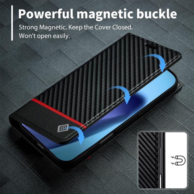 For iPhone Air LC.IMEEKE Carbon Fiber Leather Phone Case