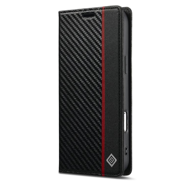 For iPhone 17 Pro LC.IMEEKE Carbon Fiber Leather Phone Case
