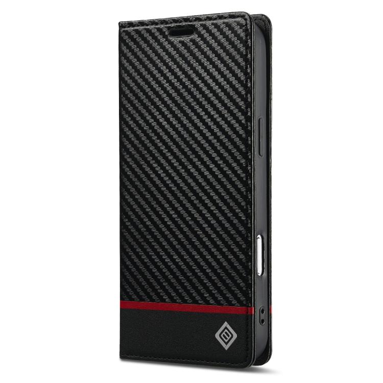 For iPhone 17 Pro Max LC.IMEEKE Carbon Fiber Leather Phone Case
