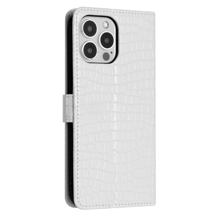 For iPhone 16 Pro Crocodile Texture Horizontal Flip Leather Phone Case