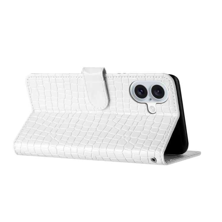For iPhone 16 Plus Crocodile Texture Horizontal Flip Leather Phone Case