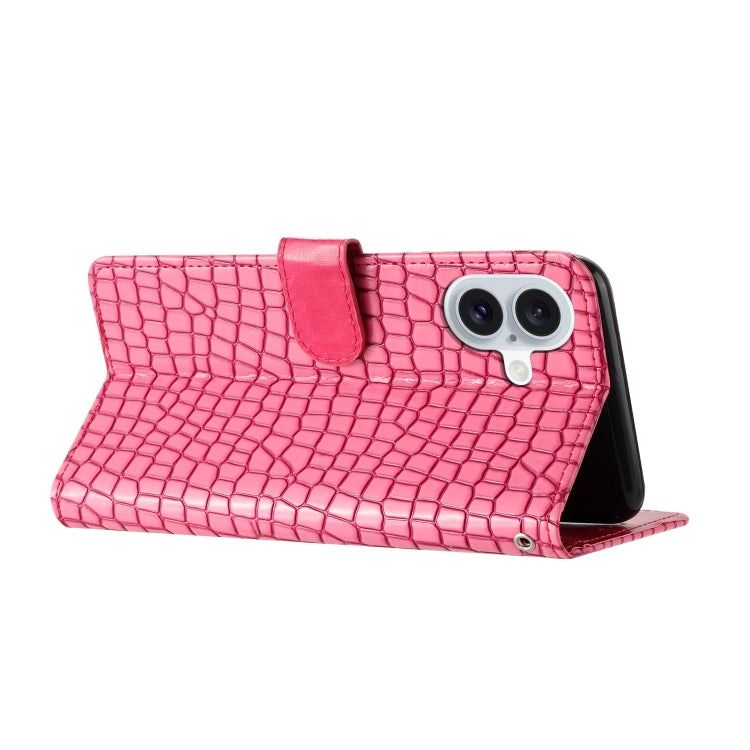 For iPhone 16 Crocodile Texture Horizontal Flip Leather Phone Case
