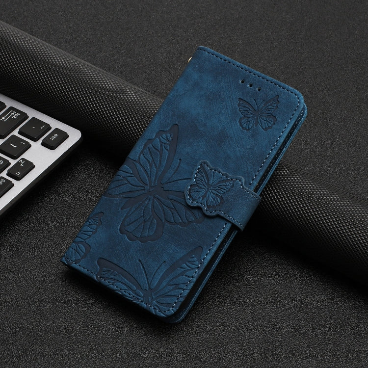 For iPhone 16 Pro Skin-feel Embossed Butterfly Leather Phone Case