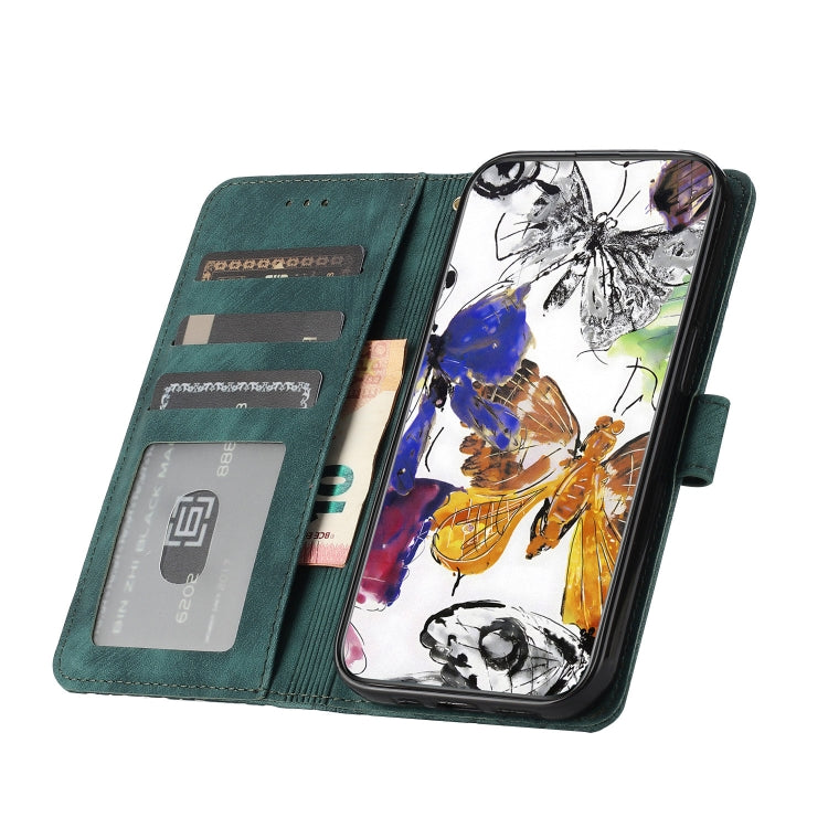 For iPhone 16 Pro Skin-feel Embossed Butterfly Leather Phone Case