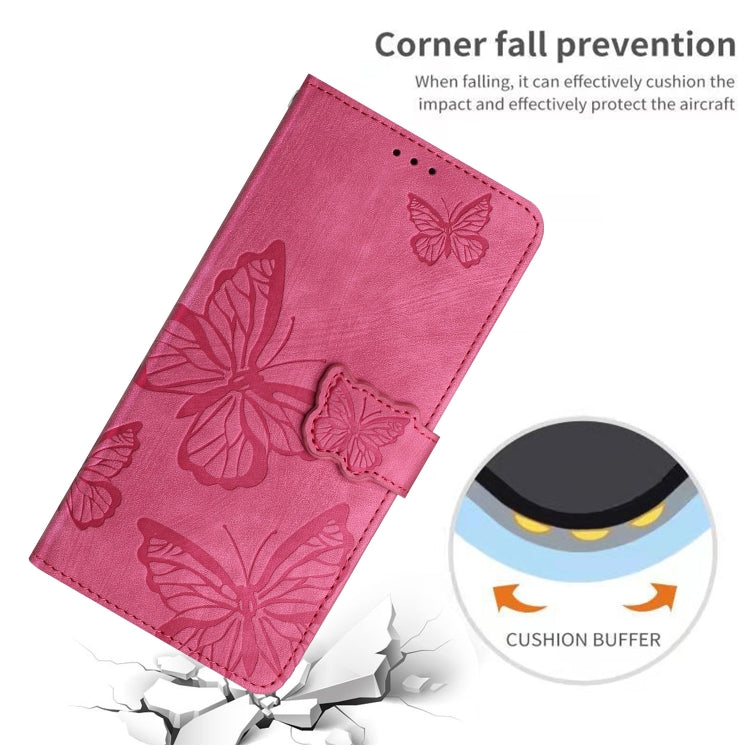 For iPhone 16 Pro Skin-feel Embossed Butterfly Leather Phone Case