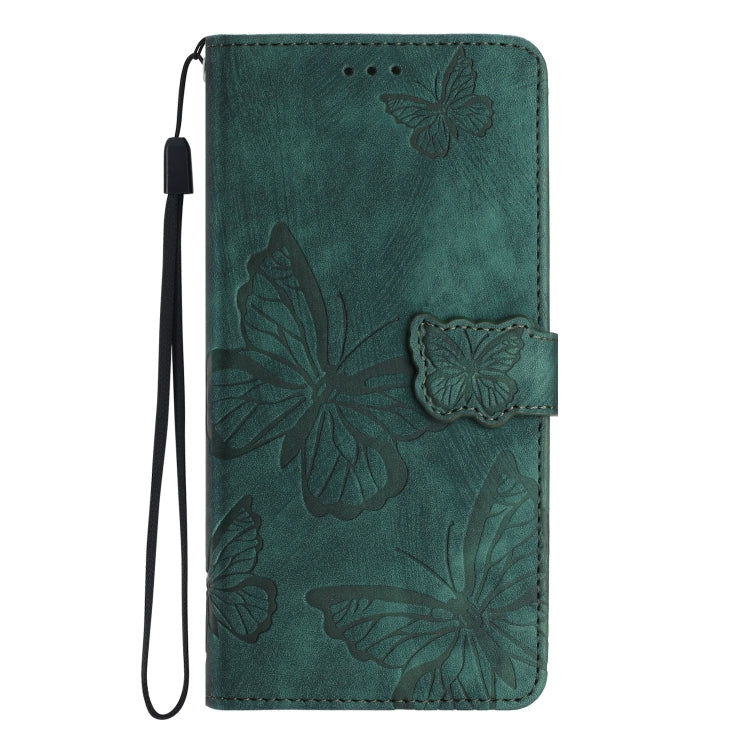 For iPhone 16 Plus Skin-feel Embossed Butterfly Leather Phone Case