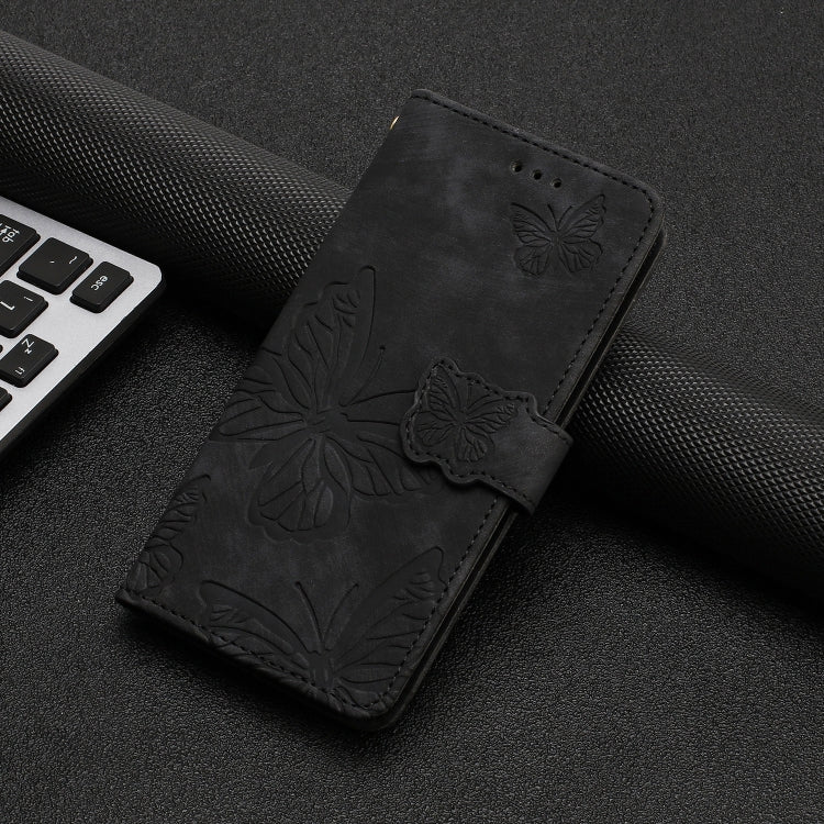 For iPhone 16 Skin-feel Embossed Butterfly Leather Phone Case