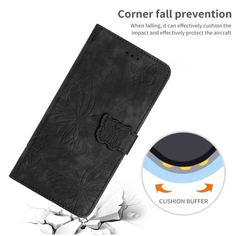 For iPhone 17 Skin-feel Embossed Butterfly Leather Phone Case