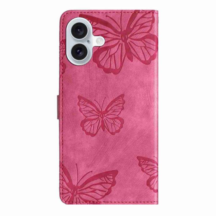 For iPhone 17 Skin-feel Embossed Butterfly Leather Phone Case