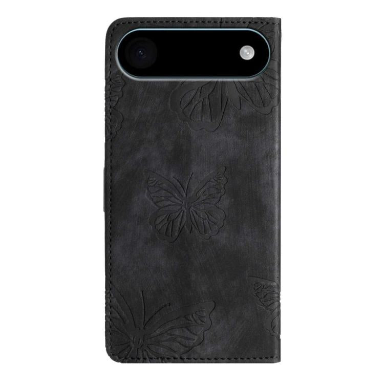 For iPhone Air Skin-feel Embossed Butterfly Leather Phone Case