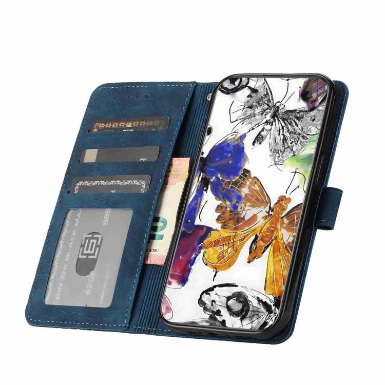 For iPhone Air Skin-feel Embossed Butterfly Leather Phone Case