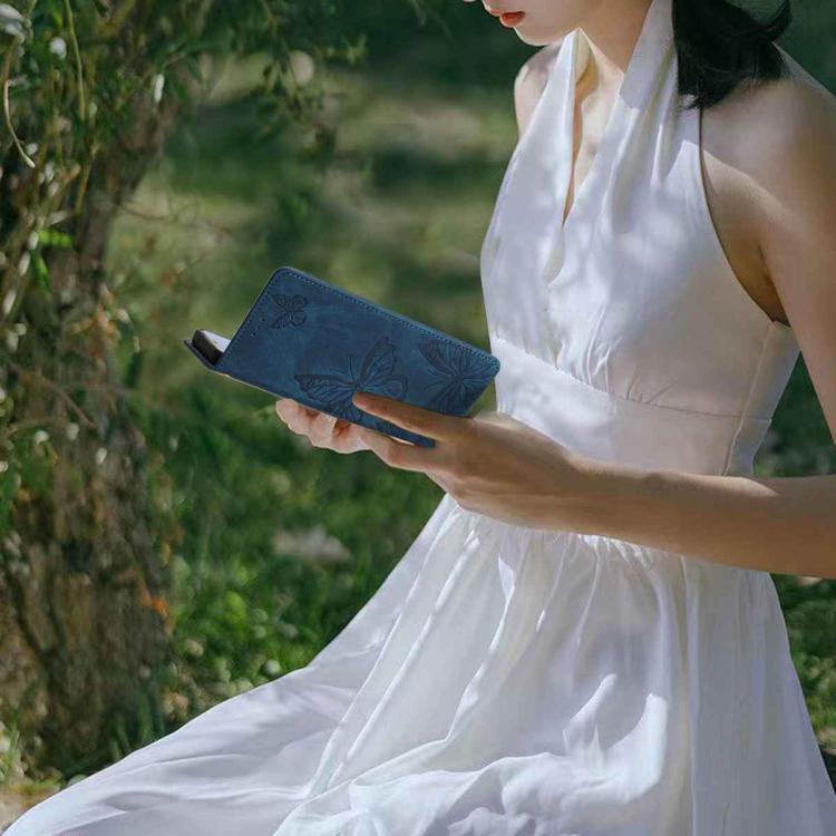 For iPhone Air Skin-feel Embossed Butterfly Leather Phone Case