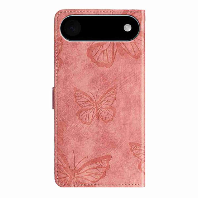 For iPhone Air Skin-feel Embossed Butterfly Leather Phone Case