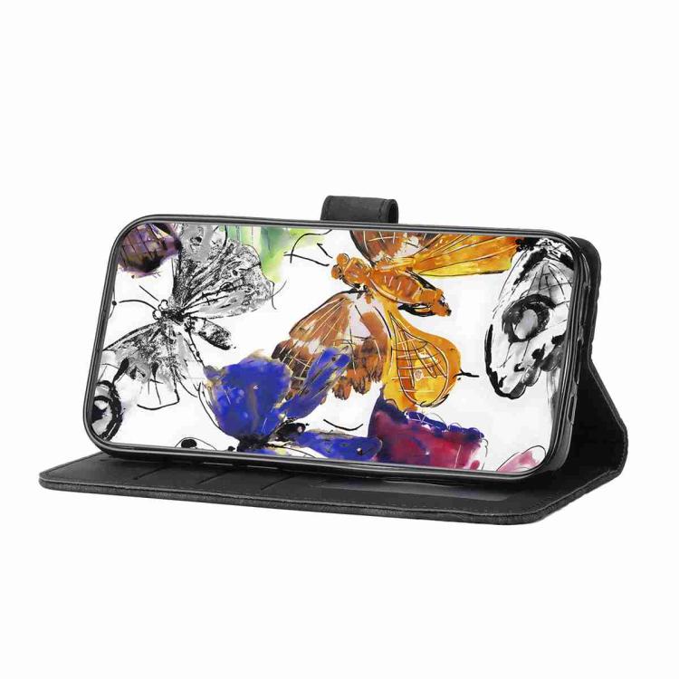 For iPhone 17 Pro Skin-feel Embossed Butterfly Leather Phone Case