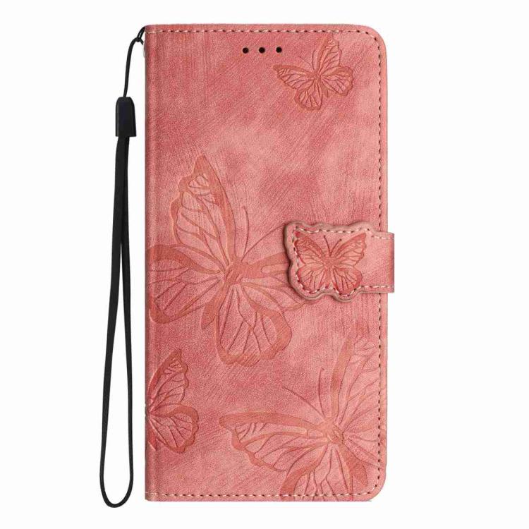 For iPhone 17 Pro Max Skin-feel Embossed Butterfly Leather Phone Case