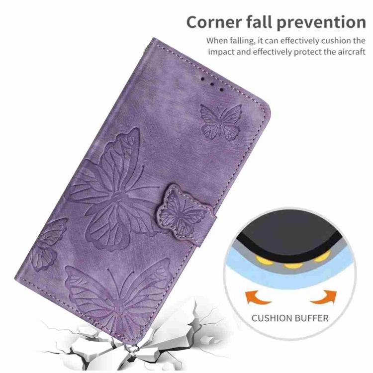 For iPhone 17 Pro Max Skin-feel Embossed Butterfly Leather Phone Case