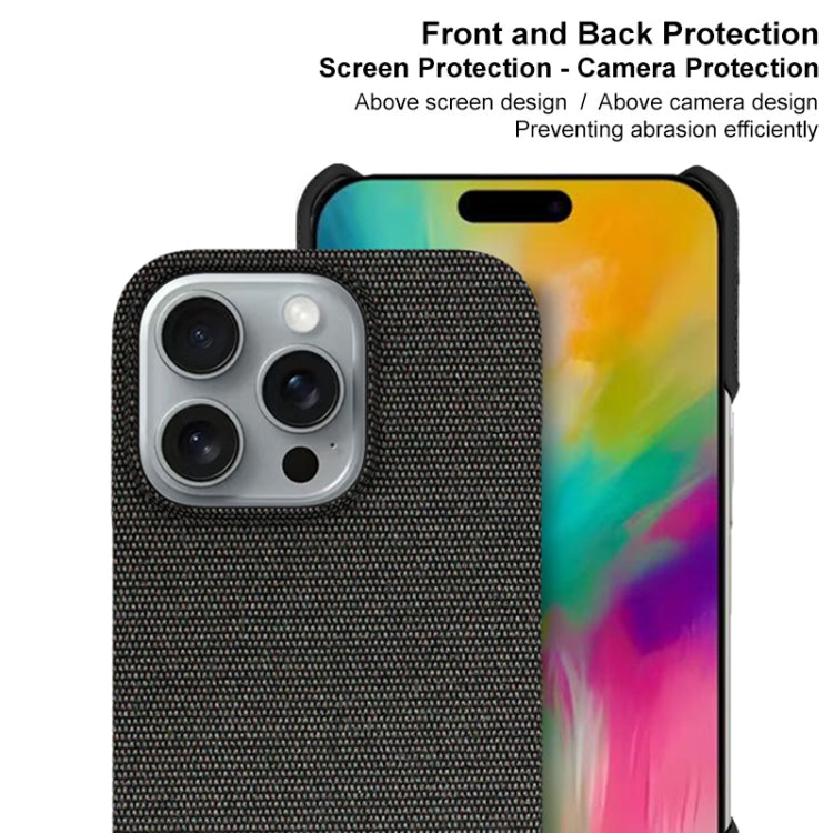For iPhone 16 Pro Max imak Ruiyi Series Cloth Texture PU + PC Phone Case