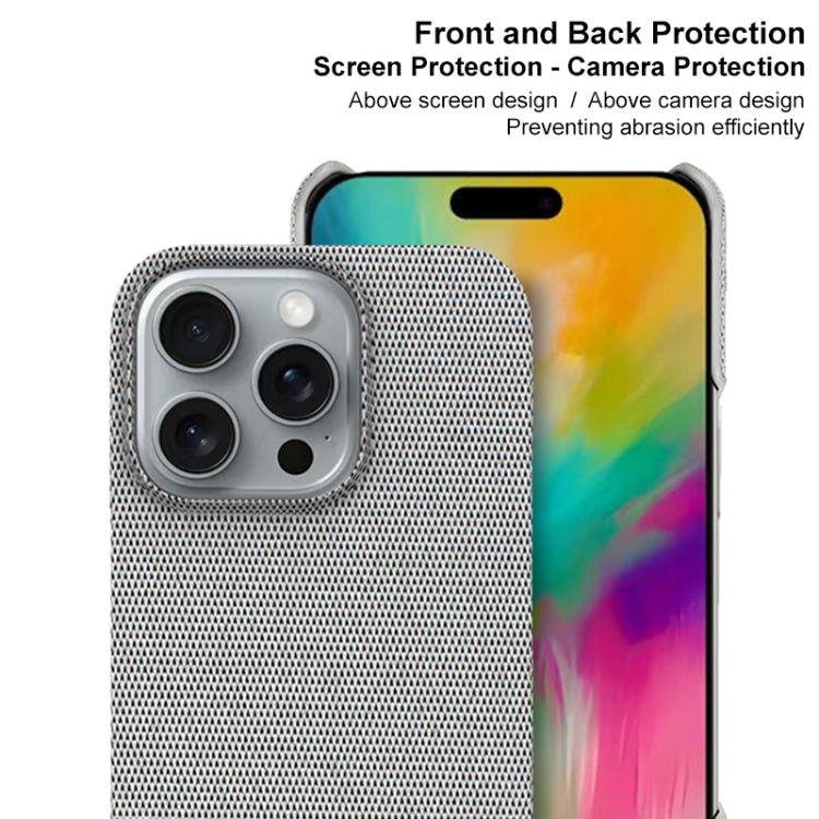 For iPhone 16 Pro Max imak Ruiyi Series Cloth Texture PU + PC Phone Case