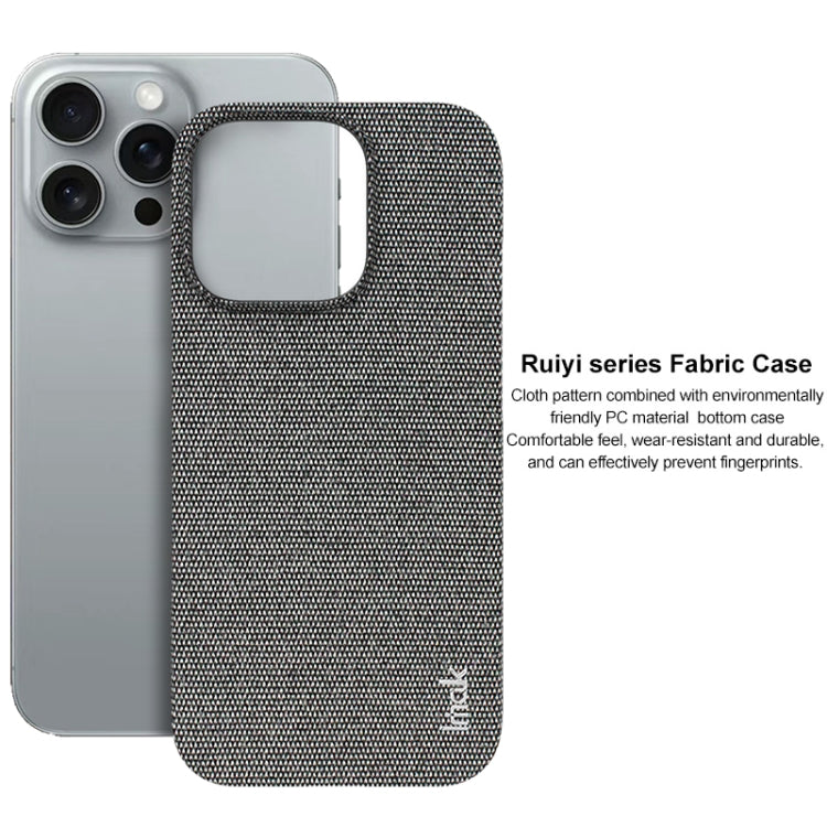 For iPhone 16 Pro Max imak Ruiyi Series Cloth Texture PU + PC Phone Case