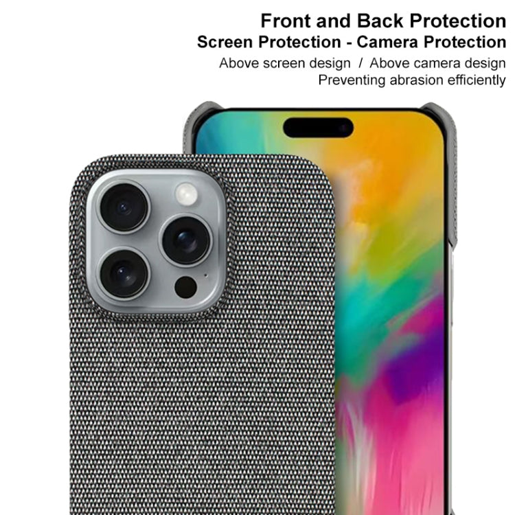 For iPhone 16 Pro imak Ruiyi Series Cloth Texture PU + PC Phone Case