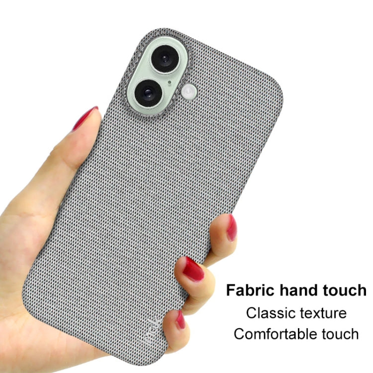 For iPhone 16 imak Ruiyi Series Cloth Texture PU + PC Phone Case