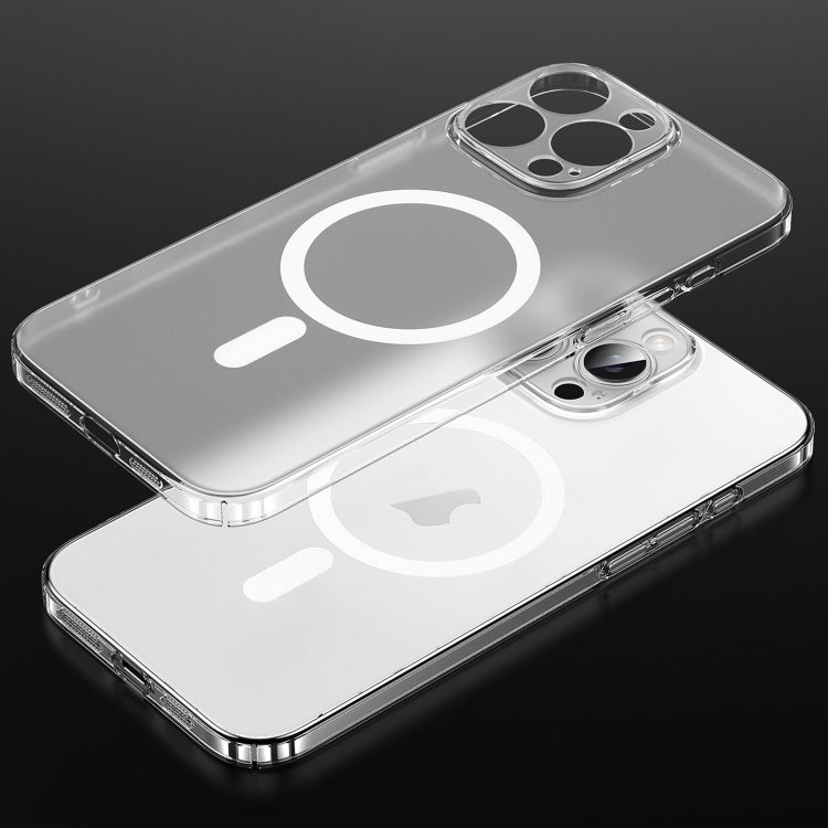 For iPhone 15 Pro Max SULADA Crystal Sand Series Electroplating Frosted MagSafe Magnetic Phone Case - Transparent