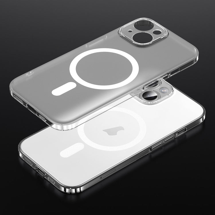For iPhone 15 SULADA Crystal Sand Series Electroplating Frosted MagSafe Magnetic Phone Case - Transparent