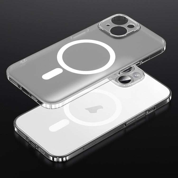 For iPhone 14 SULADA Crystal Sand Series Electroplating Frosted MagSafe Magnetic Phone Case - Transparent