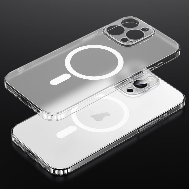 For iPhone 14 Pro SULADA Crystal Sand Series Electroplating Frosted MagSafe Magnetic Phone Case - Transparent