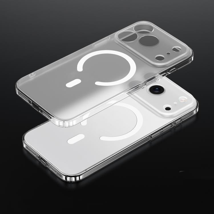 For iPhone 17 Pro SULADA Crystal Sand Series Electroplating Frosted MagSafe Magnetic Phone Case - Transparent